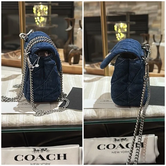 Authentic Coach Turnlock Card Case with Quilting & Silver-Toned Hardware, NWT - Picture 6 of 16